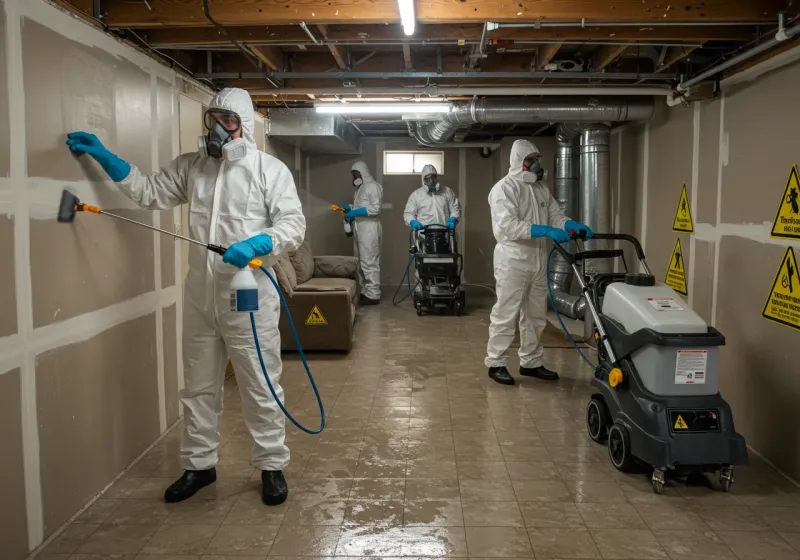 Basement Moisture Removal and Structural Drying process in Wilson County, NC